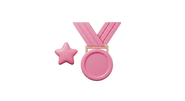 Isolated Medal and Star Award Illustration