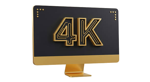 Isolated Display Monitor Screen With 4K Resolution