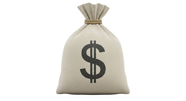 istock Isolated Canvas Sack Filled with Dollar Sign 2211950267