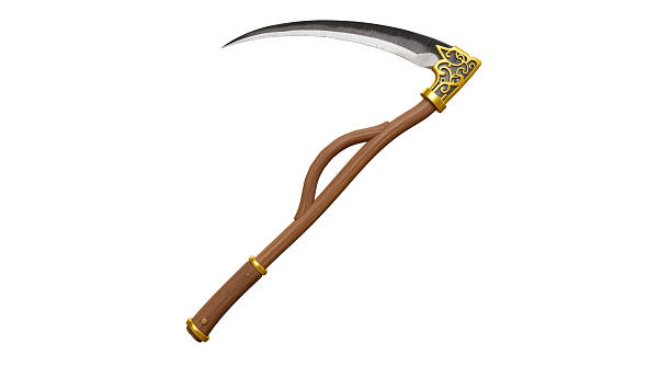 istock Isolated Decorative Scythe with Ornate Handle 2211950914