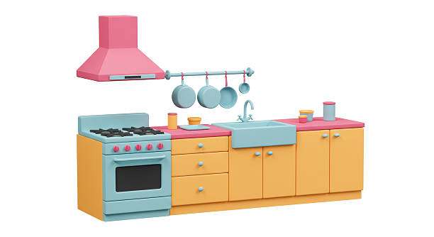 Isolated Kitchen Furniture Set