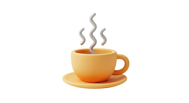 istock Isolated Steaming Hot Coffee Cup on Saucer 2211953066