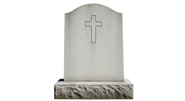 istock Isolated Tombstone with Cross Marking Remembrance 2211955887