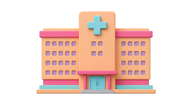 3d rendering of hospital building isolated in the white background