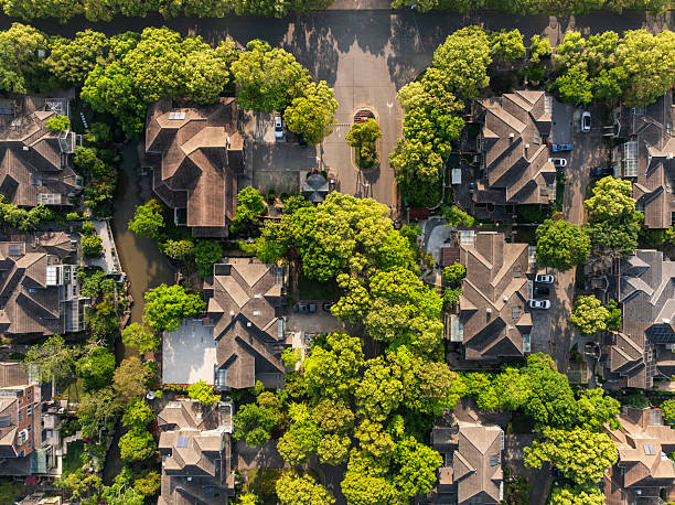 istock Aerial view of detached duplex house 2211957439