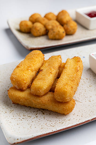 istock Delicious breakfast. Mozzarella baked in breadcrumbs. 2211959544