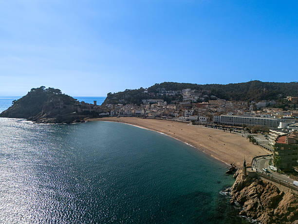 istock Aerial view with drone of Tossa de mar beach 2211961967