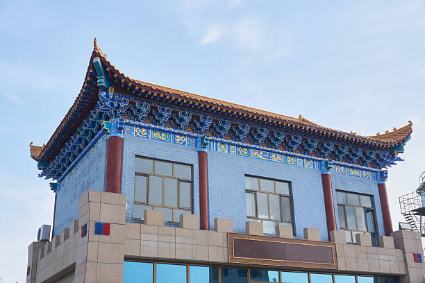 istock Low angle view of temple against clear blue sky at Horgos 2211962361