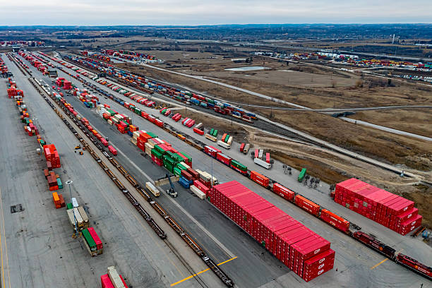 istock Canadian Pacific CPRailway Vaughan Intermodal Terminal in Kleinburg, Canada 2211968057