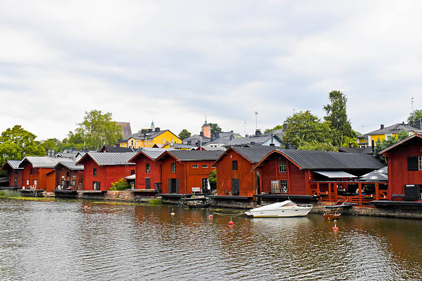 istock Red cabins in Porvoo, Finland 2211968991