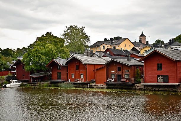 istock Red cabins in Porvoo, Finland 2211969000