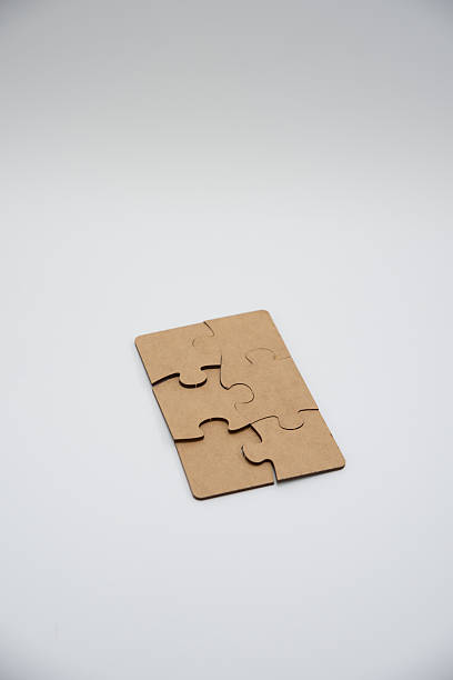 monochromatic puzzles in a pile lying on a white background