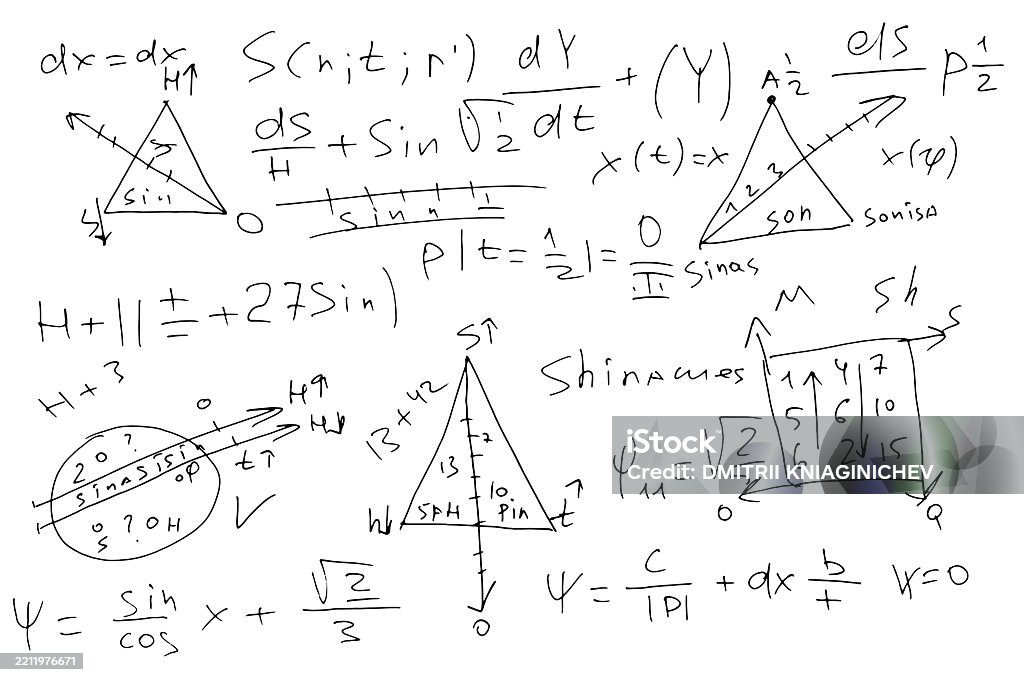 Scientific Drawings Using Math Mathematical Scientific Formulas And Expressions Educational Vector ...