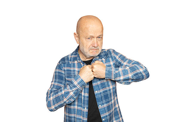 businessman wear boxing gloves in white shirt