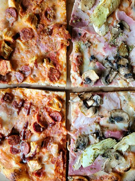 four slices of pizza