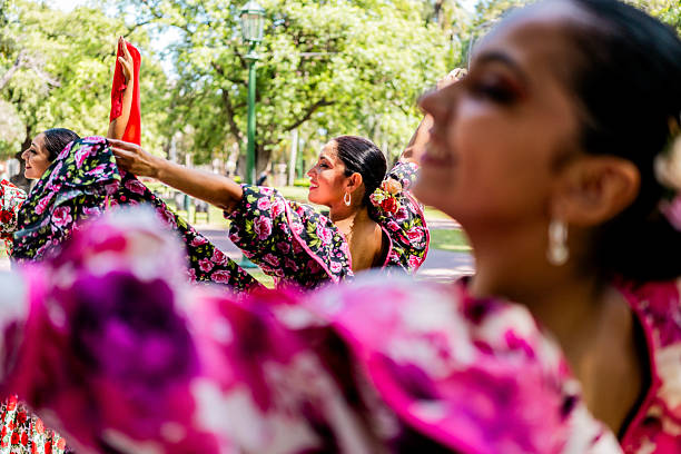istock Performance argentinian woman dancing outdoors 2211983665