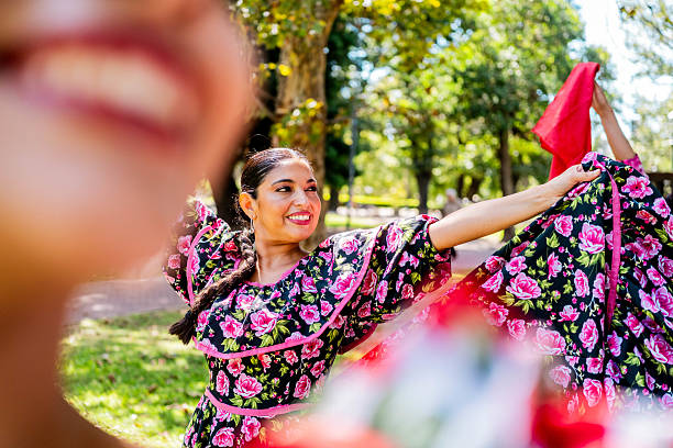istock Performance argentinian woman dancing outdoors 2211983666