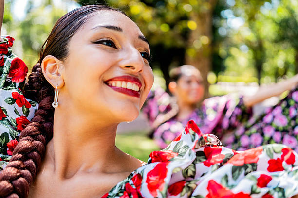 Performance argentinian woman dancing outdoors