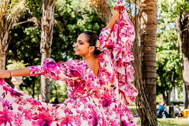 Young woman dancing outdoors