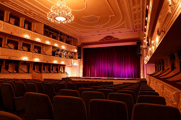 istock Theatre interior with stage and rows of comfortable seats 2211986983