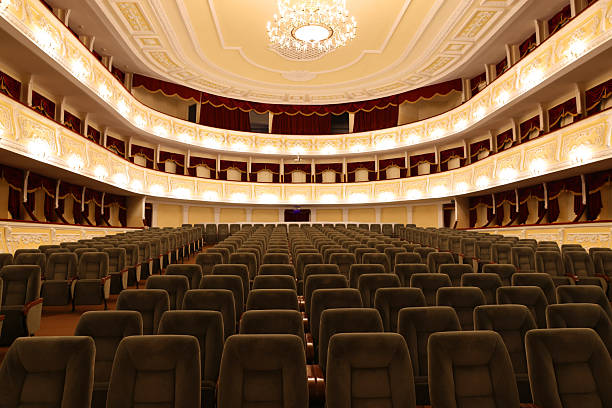 istock Rows of gray comfortable seats in theatre 2211987000
