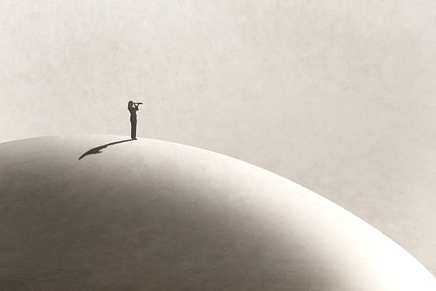 istock Woman Looking Through Spyglass Toward The Future 2211991283
