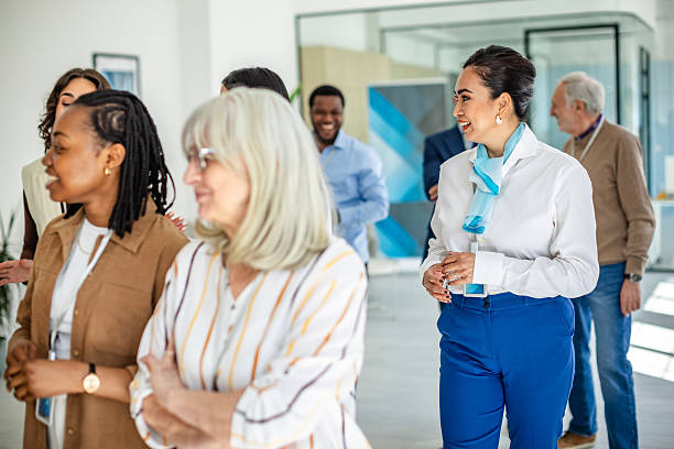 istock Professional discussion among diverse financial advisors in a modern bank office environment 2211993016