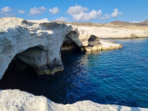 istock Lunar white rock formations at Sarakiniko Beach, Milos, Greece 2211995148