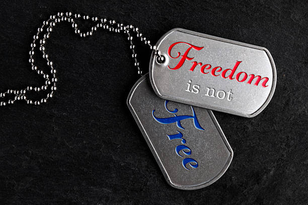 istock Old military dog tags - Freedom is not Free 2211995920