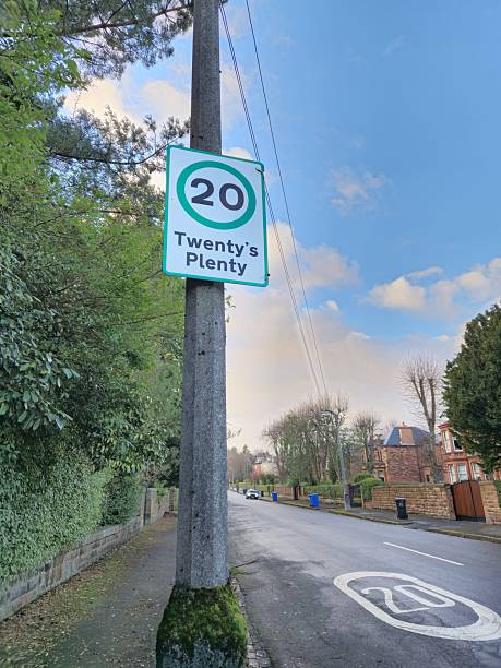 istock Twenty's Plenty speed limit sign, Glasgow, Scotland 2212006225