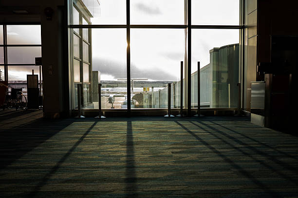 Empty hallway at the airport terminal
