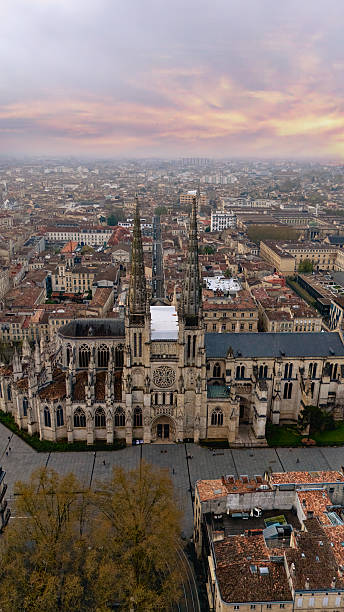 istock Saint Andre Cathedral in Bordeaux at dusk from above 2212008404