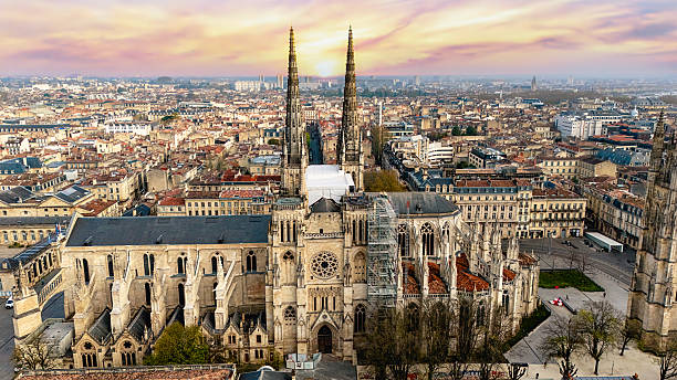 istock Saint Andre Cathedral and Bordeaux rooftops at sunset 2212009153