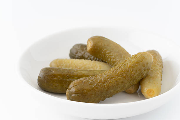 Cucumber pickles on a plateClose-up of cucumber pickles