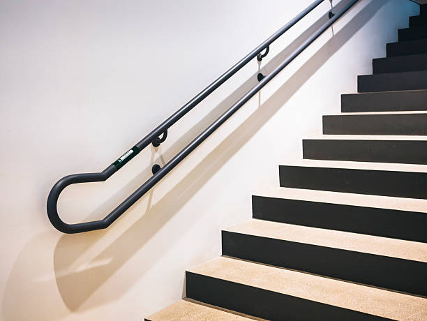 Handrail with Braille building Staircase Interior design for disability Public facility