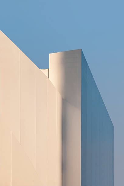 istock Modern Building Exterior Facade with blue sky Geometric shape Architecture details 2212029475