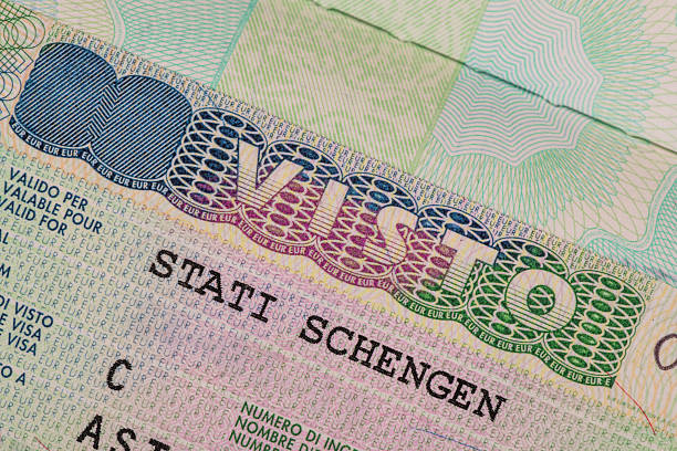 Passport page with Schengen visa