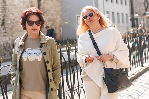 istock Female friends walking in Istanbul 2212036512