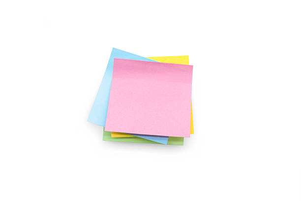 Sticky note stickers on white background