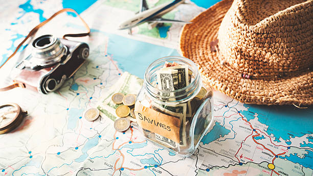 istock Saving money for travel and budget concept 2212039593