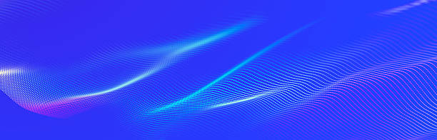 istock Beautiful curved wave on a dark background. Digital technology background. Concept of network. 3D 2212045090