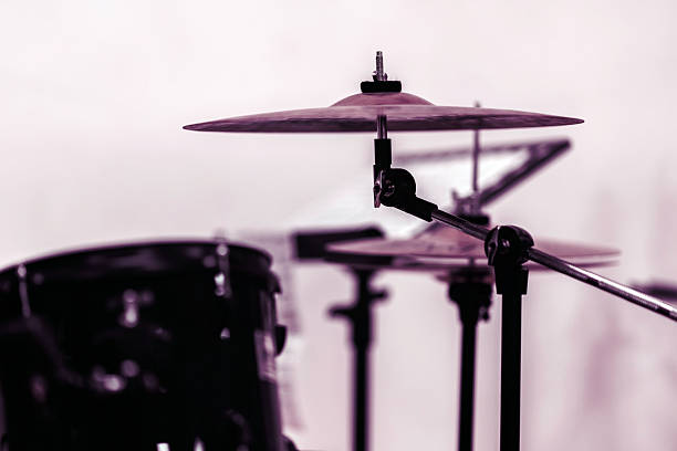 istock Close-up of a drum kit's cymbals on a stage 2212047378