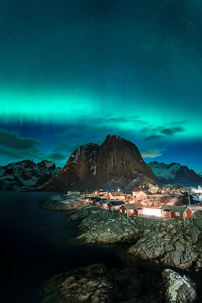 istock Aurora Borealis Over Hamnoy in Lofoten Island 2212053772