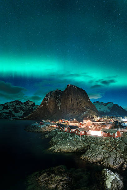 istock Aurora Borealis Over Hamnoy in Lofoten Island 2212053774