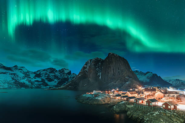 istock Aurora Borealis Over Hamnoy in Lofoten Island 2212053790