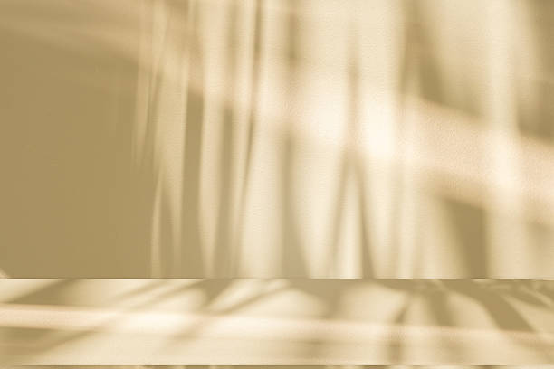 istock Studio style background wall decoration presentation uses white and beige tones. with shadows cast from a nearby window, concept creating a decorative 2212053990