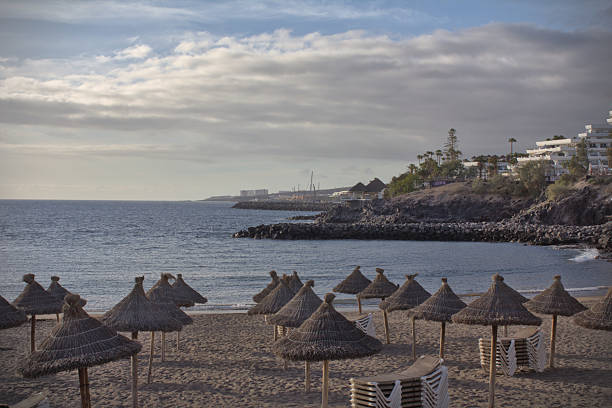 Empty beach panoramic landscape view, Canary Islands, Tenerife, Spain