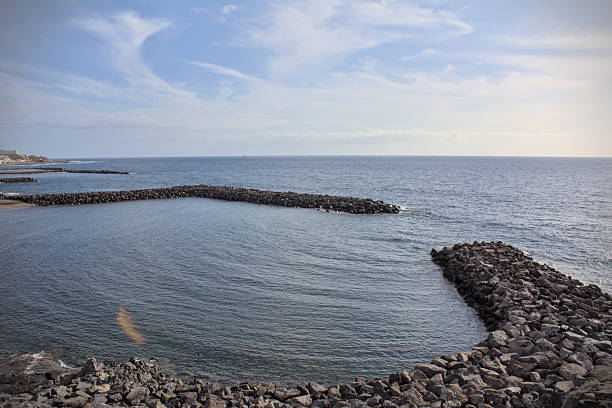 Rocky Atlantic ocean coastline landscape peaceful view, Tenerife, Spain