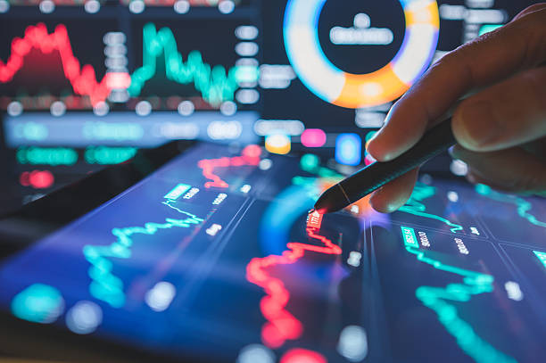 istock Economic indicators and volatile market data on digital finance interface investment performance metrics and financial planning charts on analytics base on AI 2212058935