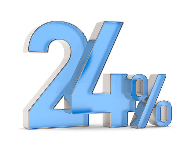 istock Twenty four percent on white background. Isolated 3D illustration 2212067828